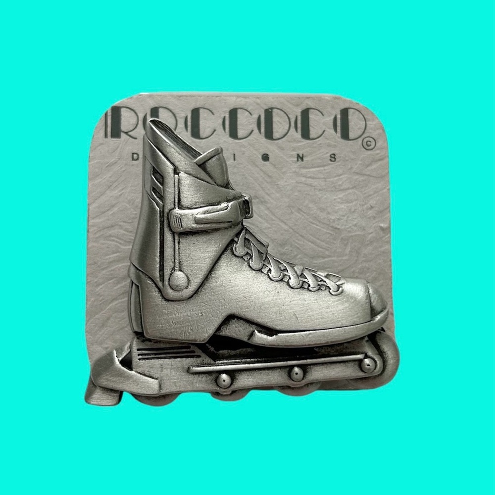 Vintage 90s Rollerblade Inline Skate JJ Jonette Pin Silver Pewter